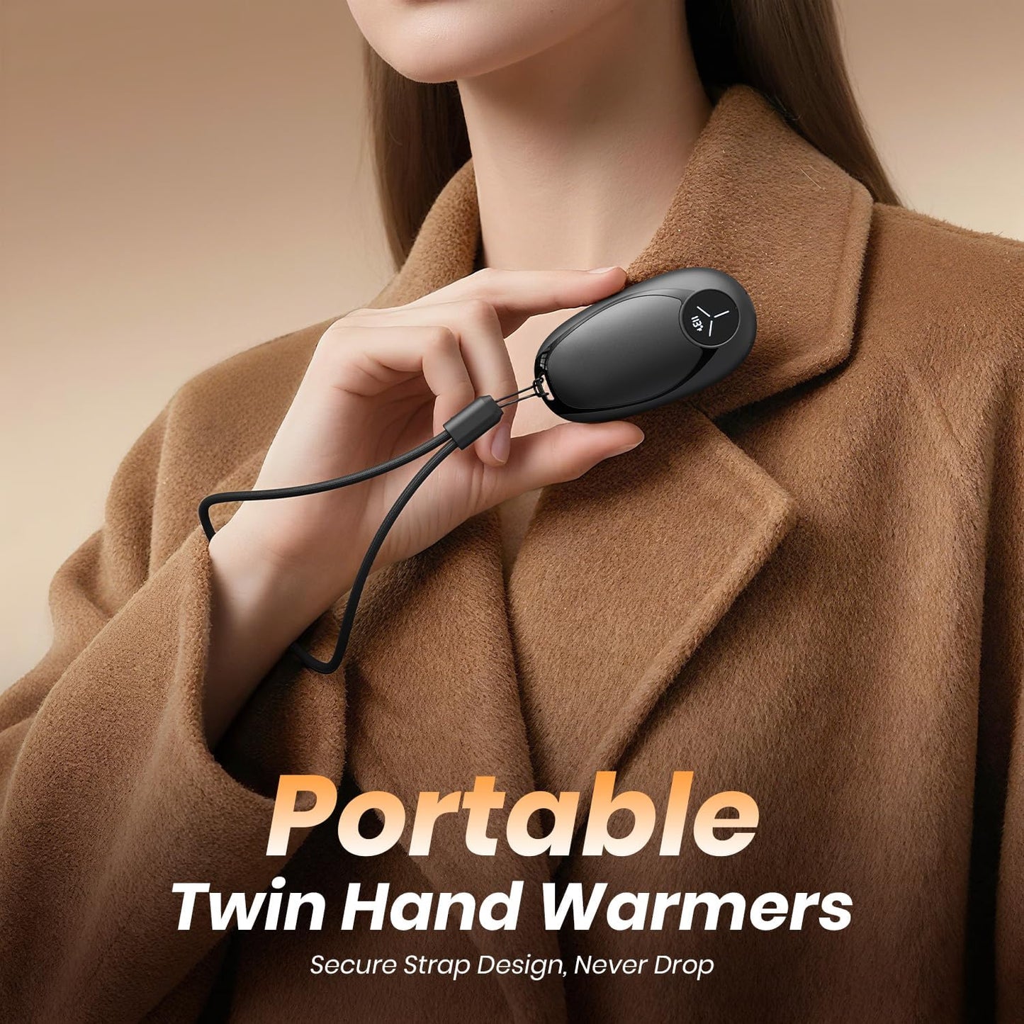 Hand Warmers Rechargeable 2 Pack Electric Hand Warmer Magnetic, Ultrathin Portable Handwarmers Gifts for Men Women Christmas Hiking Golf Hunting Accessories (Black)