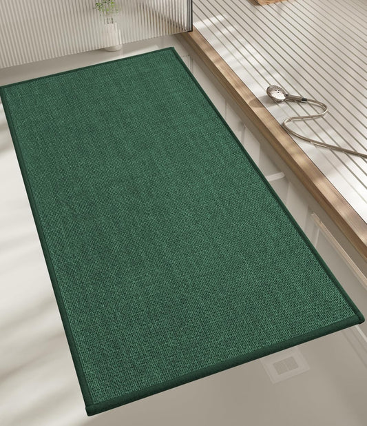 chakme Bathroom Rugs Mat 47x17, Ultra Thin Non Slip Bath Mats Runner Quick Dry Absorbent Bath Mat for Bathroom Floor, (Green, 47"x17")