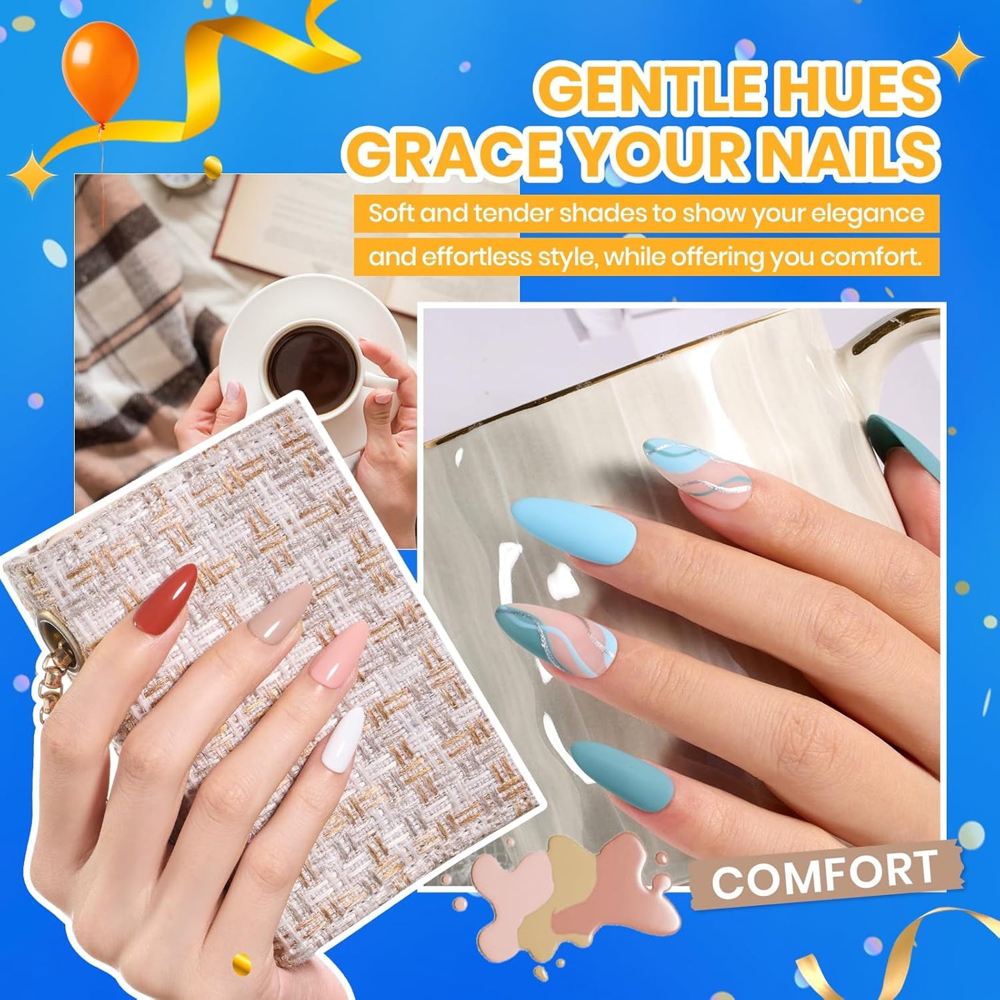 Beetles Fall Gel Nail Polish Set - 69PCS 60 Colors Gel Polish Kit Base Coat Glossy & Matte Top Coat Soak off Emotional Spectrum Collection Brown Red Black Nude White All Seasons Gifts for Women