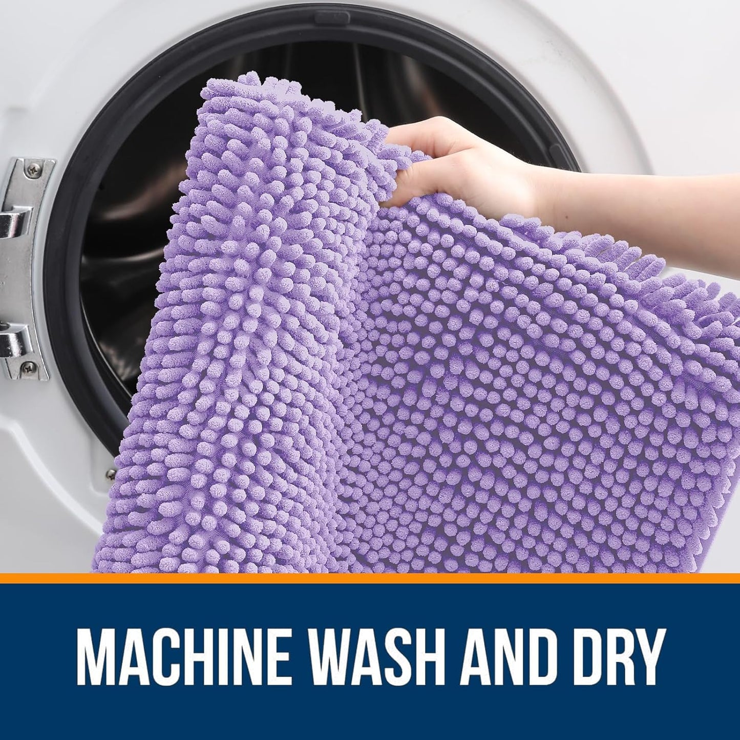 OLANLY Bathroom Rugs 36x24, Extra Soft Absorbent Chenille Bath Rugs, Rubber Backing Quick Dry, Machine Washable Bath Mats for Bathroom Floor, Tub and Shower, Home Decor Accessories, Lavender