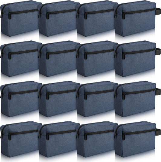 Paterr 16 Pcs Travel Toiletry Bag for Women Men Large Water Resistant Shaving Bag Hanging Cosmetic Bag with Handle and Divider Storage Travel Pouch Case (Dark Blue)