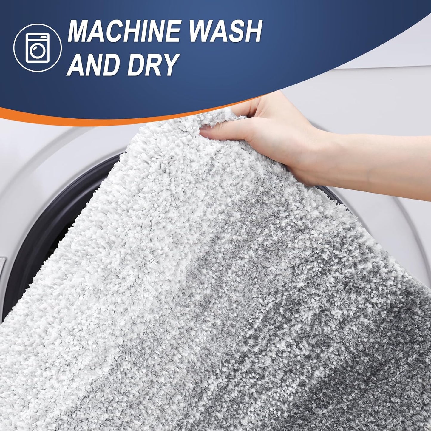 OLANLY Bathroom Runner Rugs 47x24, Extra Soft Absorbent Microfiber Bath Rugs, Rubber Backing, Quick Dry, Washable Bath Mats for Bathroom Floor, Tub and Shower, Home Decor Accessories, Light Grey