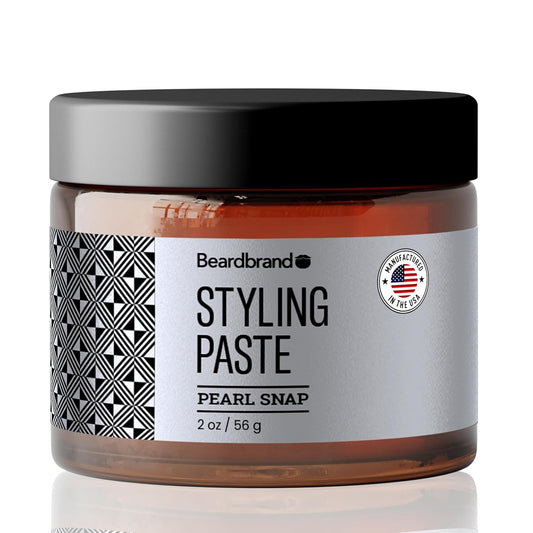 Beardbrand Beard Styling Paste - Medium Hold and Natural Look Hair Paste for Men - Versatile Hair Styling Cream - Teakwood, Rosemary, & Citrus Scent- 56 grams