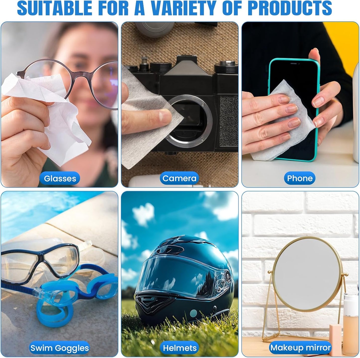 VOISEN Lens Wipes for Eyeglasses,160 Pack Eye Glasses Cleaner Wipes,Pre-Moistened Individually Wrapped Lens Wipes,Non-Scratching Non-Streaking,Safe for Eyeglasses, Goggles, Camera Lens, Phone