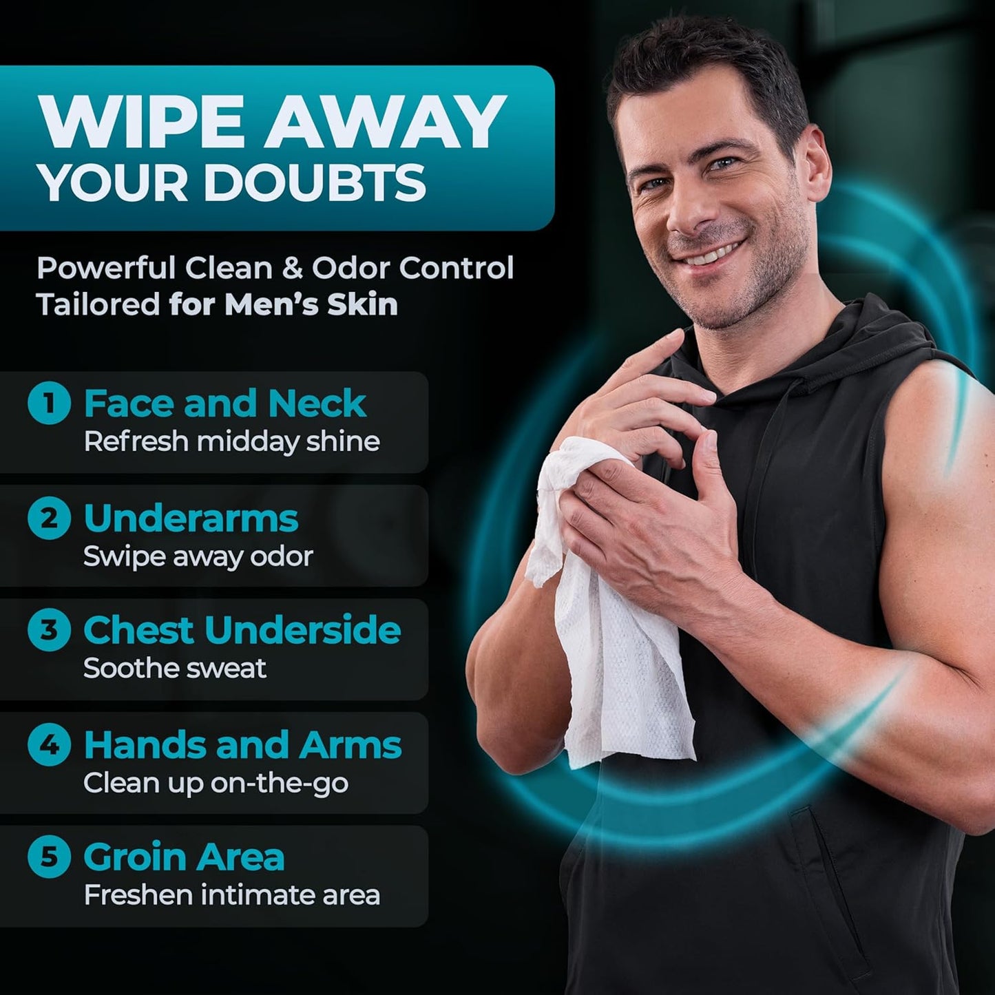 Body Wipes for Men (2pk) - 100 XL No Rinse Shower Sheets + 8 Travel Bath Wipes - 9"x12" After Gym Adult Washcloths - Mens Deodorant, Face Towels, Hunting & Camping Essentials, Survival Gear & Supplies