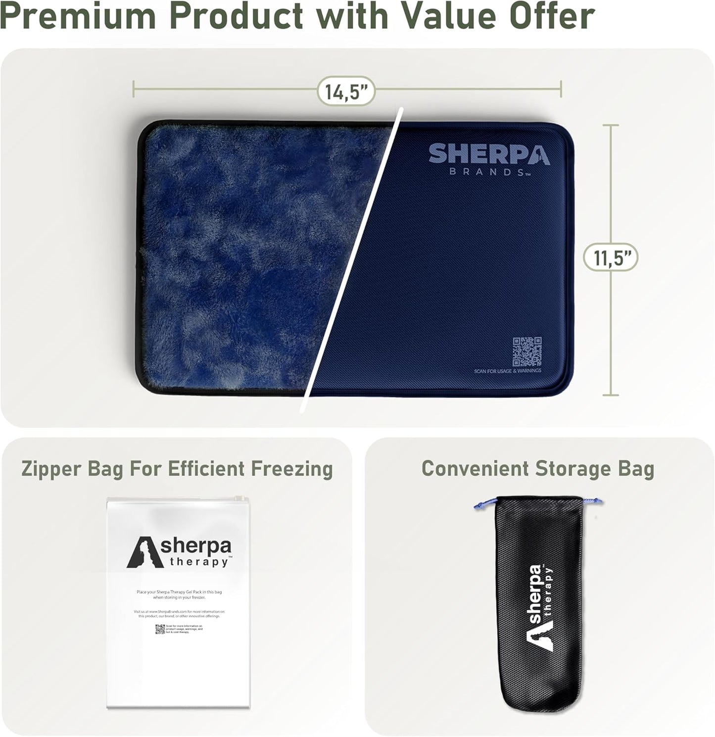 Large Ice Packs for Injuries Reusable - Soft Gel Hot and Cold Packs for Injuries, Hip, Shoulder, Back Pain Relief - 11.5" x 14.5" - Blue