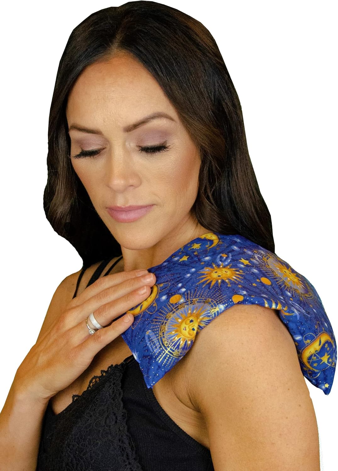 Nature's Approach Basic Herb Pack Rice Heating Pad Microwavable Reusable Heat Pack with Herbal Aromatherapy Fill, Freezer and Microwave Safe for Hot and Cold Therapy, Celestial Indigo