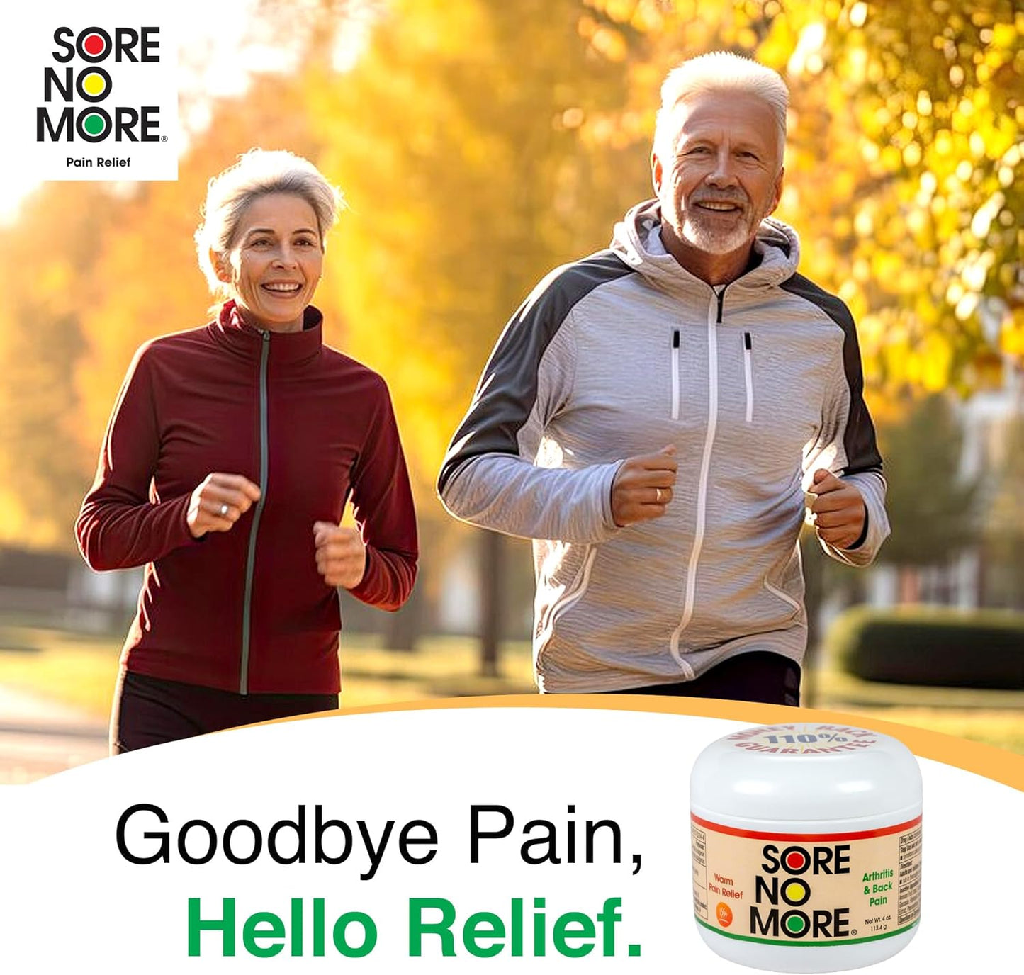 Sore No More Warm Arthritis Pain Relief Cream – Targeted Reliever for Back, Neck, Hands & Feet – Soothing & Fast-Acting Formula for Aches and Pains – Non-Greasy with Orange Aroma – 4 oz