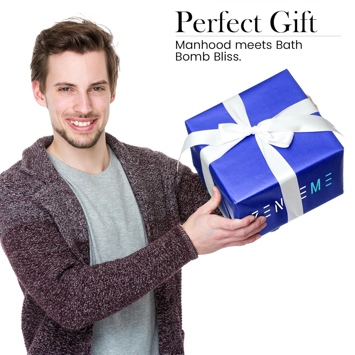 Bath Bombs for Men - Mens Relaxing Bath Bombs Gift Set - Organic with Masculine Scents for Him - 2.5 Oz Each - Gift Set of 8 Scented with Natural Essential Oils for Boyfriend, Husband or Father