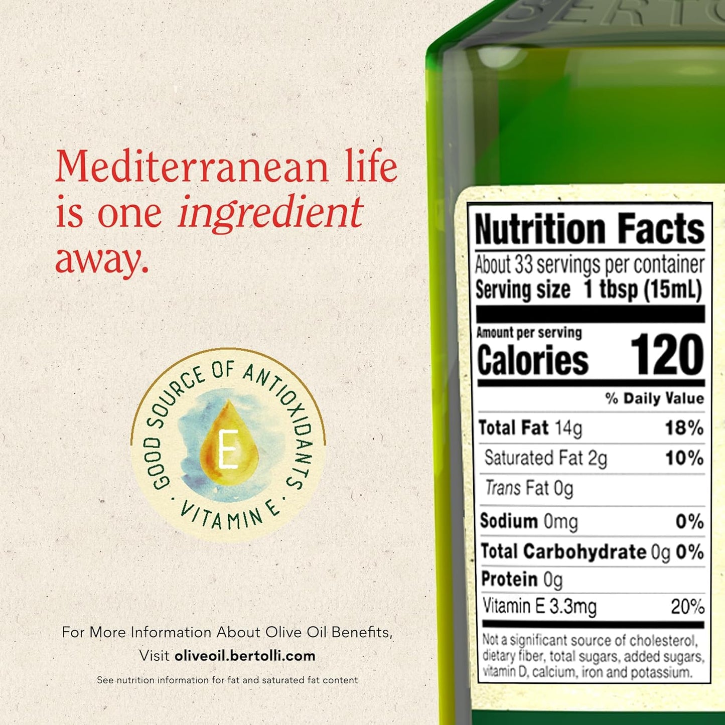 Bertolli Extra Virgin Olive Oil, Rich Taste, 16.9 fl oz