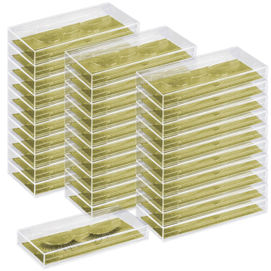 Gold Eyelash Cases - 30 Pack Customizable Lash Boxes, Bulk Lash Storage Containers with Premium Display Protection