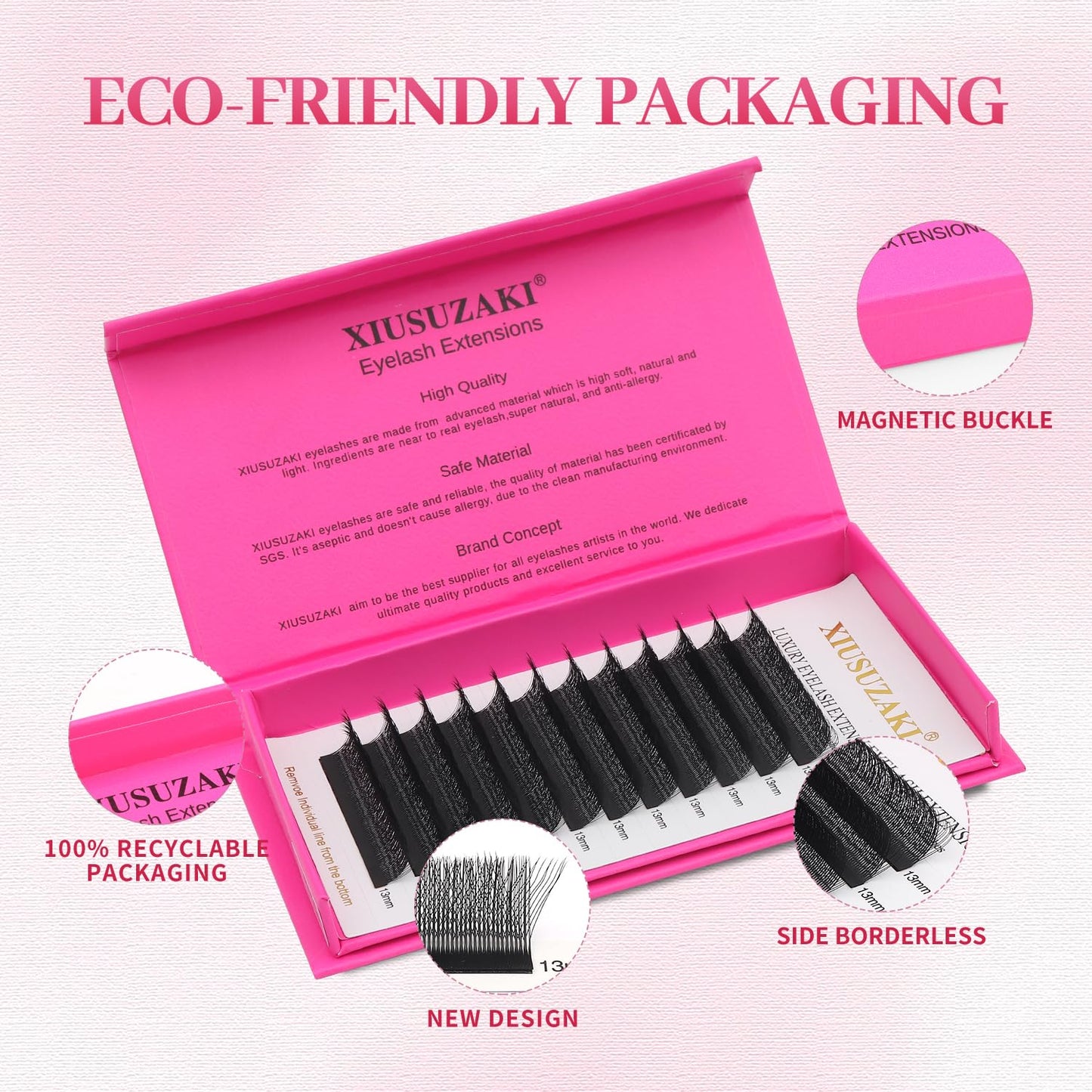 Lash Extensions Three Core Tips 3D Eyelash Extensions W Shape 0.07mm Thickness C Curl 12mm Premade Fans Easy Fan Volume Lashes Matte Black Crisscross(W-3D-Three Core-0.07-C,12mm)