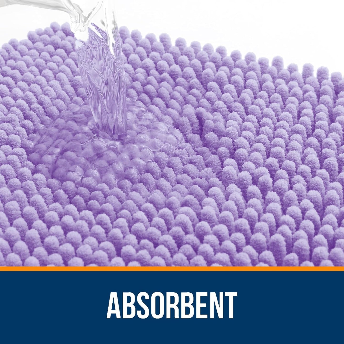 OLANLY Bathroom Rugs 24x16, Extra Soft Absorbent Chenille Bath Rugs, Rubber Backing Quick Dry, Machine Washable Bath Mats for Bathroom Floor, Tub and Shower, Home Decor Accessories, Lavender