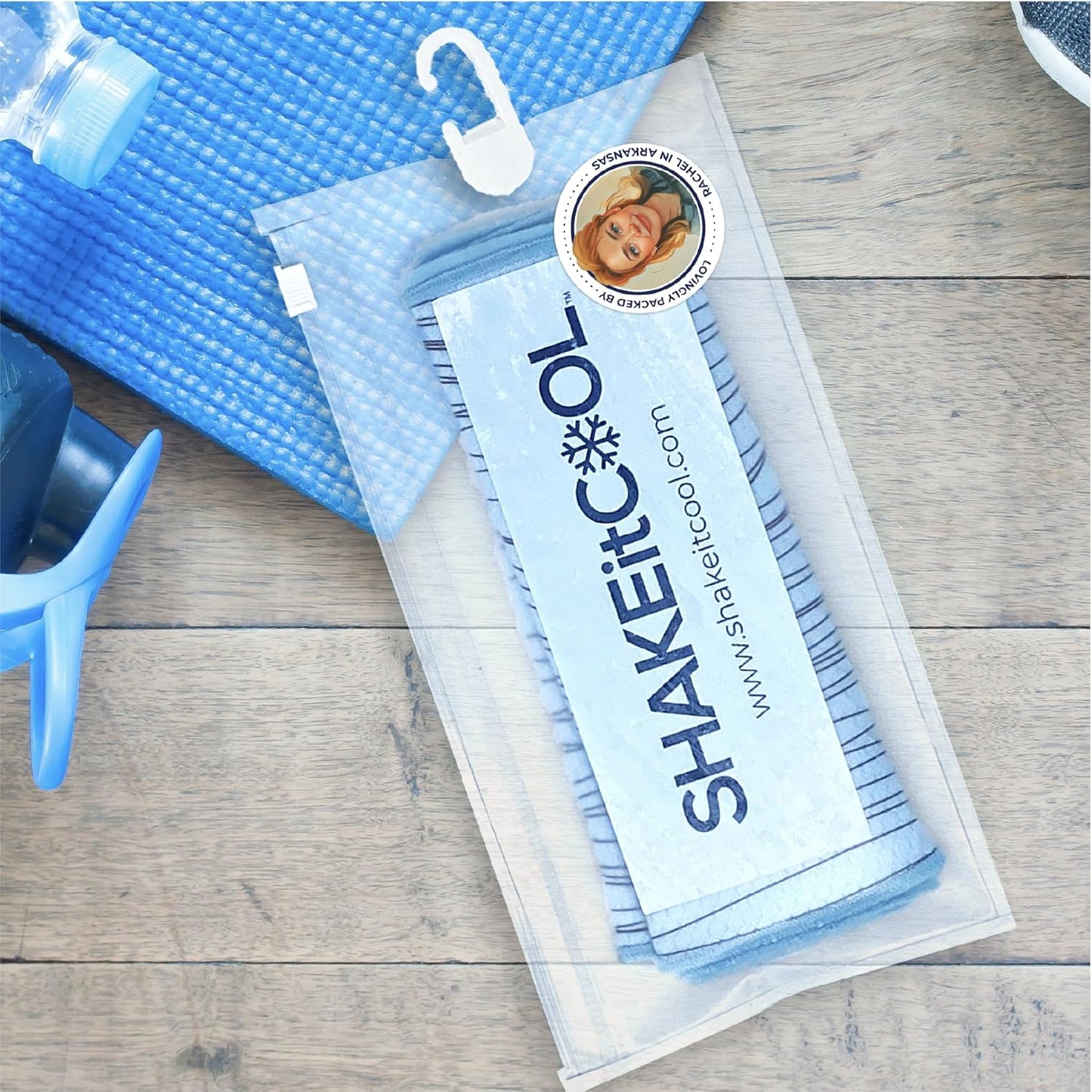 SHAKEitCOOL Original Cooling Towel – Be Cool in Style - Heat Relief, Soft, Lightweight, Sun Protection, Easy Clean - Perfect for Biking, Running, Yoga, Gym, Gardening - Orange