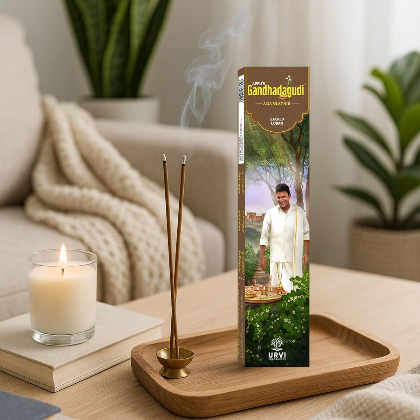 APPU'S Gandhadagudi Sacred Loban Incense Sticks – 100g | Handmade, Toxin-Free, Long-Lasting Fragrance | Natural Resin Aroma for Meditation, Yoga & Home Use