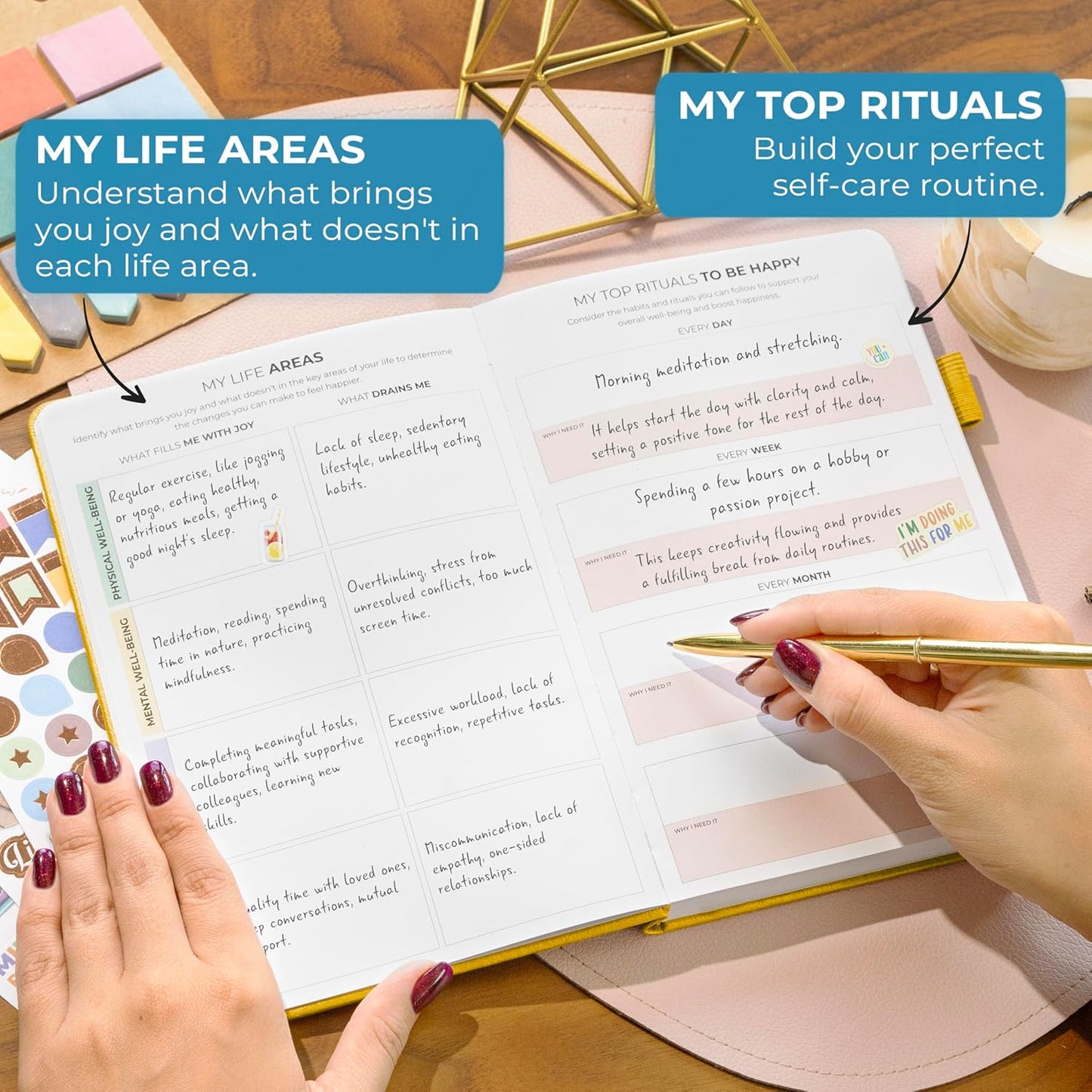 Clever Fox Happiness Notebook – Daily Positivity Journal for Women with Prompts & Positive Quotes – Affirmation & Self Esteem Gifts (Amber Yellow)