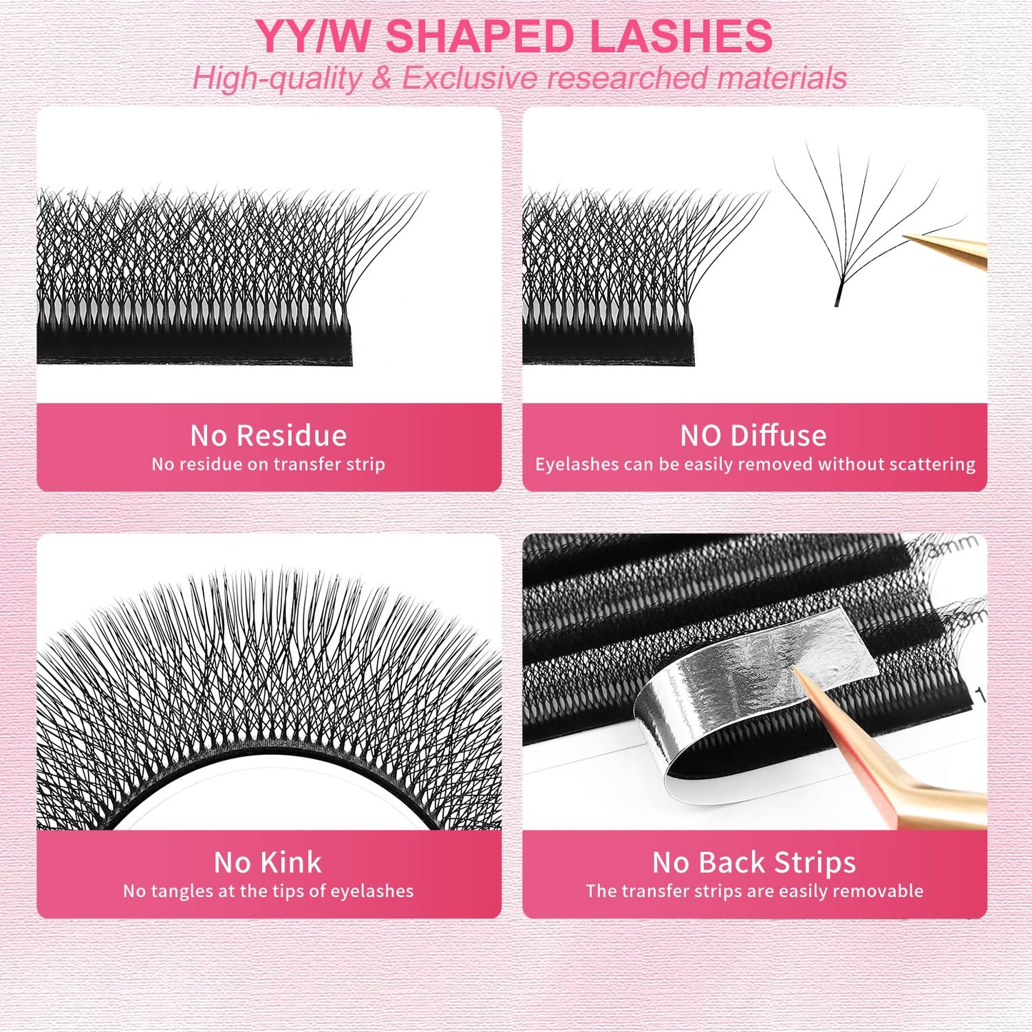 W Lash Extensions Supplies 7D Eyelash Extensions W Shape 0.07mm Thickness C Curl 10mm Premade Fans Easy Fan Lashes Volume Matte Black 12 Rows Crisscross Eye Lashes(W-7D-0.07-C,10mm)