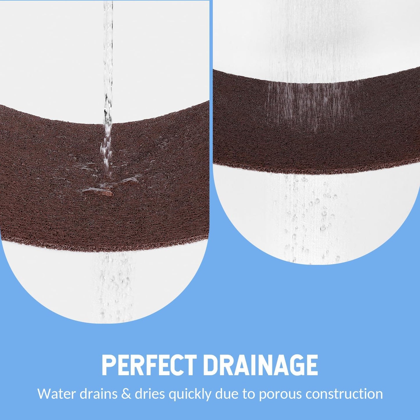 Non-Slip Bathtub Mat, Anti Slip Shower Mat, Fast Drying Bathtub Mats, Foot Scrubber Mat, Anti Slip Mat for Tub, Floor, Bathroom, Kitchen, Home, Hotel (Brown 40"×28")