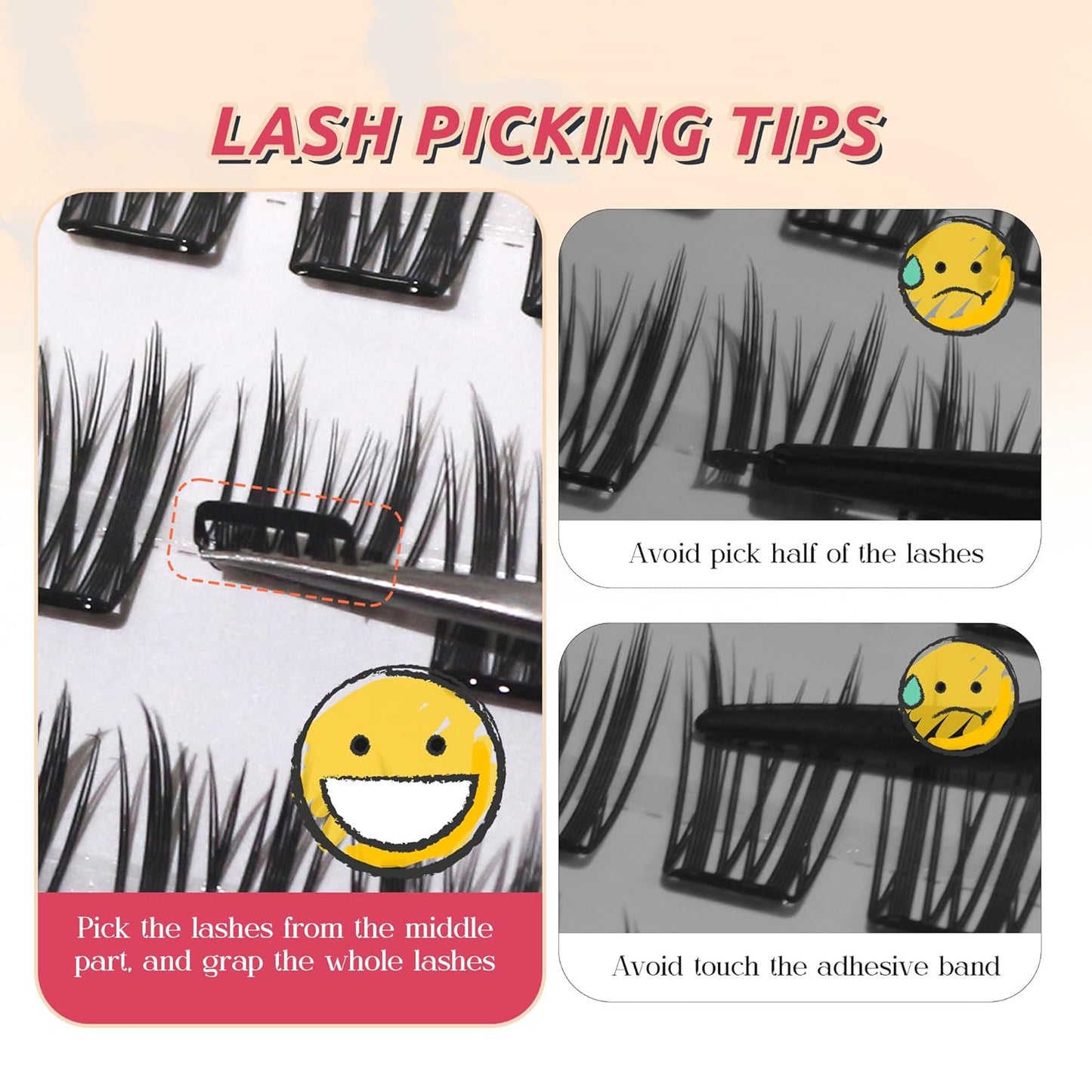 GAQQI Self Adhesive Lash Clusters, Pre Glued Eyelashes 10-14mm Wispy Cluster Lashes, Press On No Glue False Eyelashes, Strong Adhesive & Reusable Glueless（PG4）