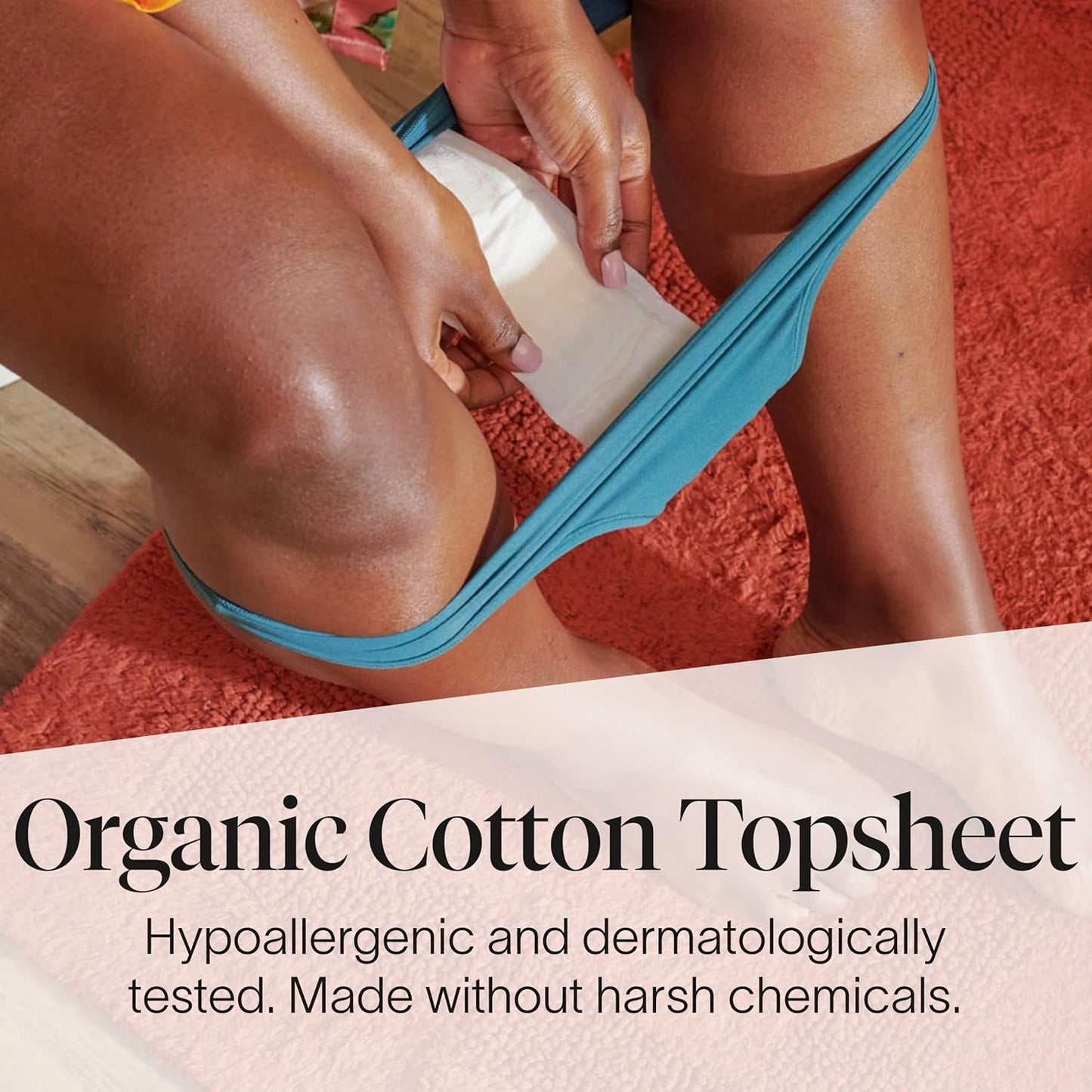 Cora Ultra Thin Organic Bladder Liners | Incontinence & Postpartum Pads for Women | Panty Liners for Bladder Leaks | Breathable Cotton (72 Long)