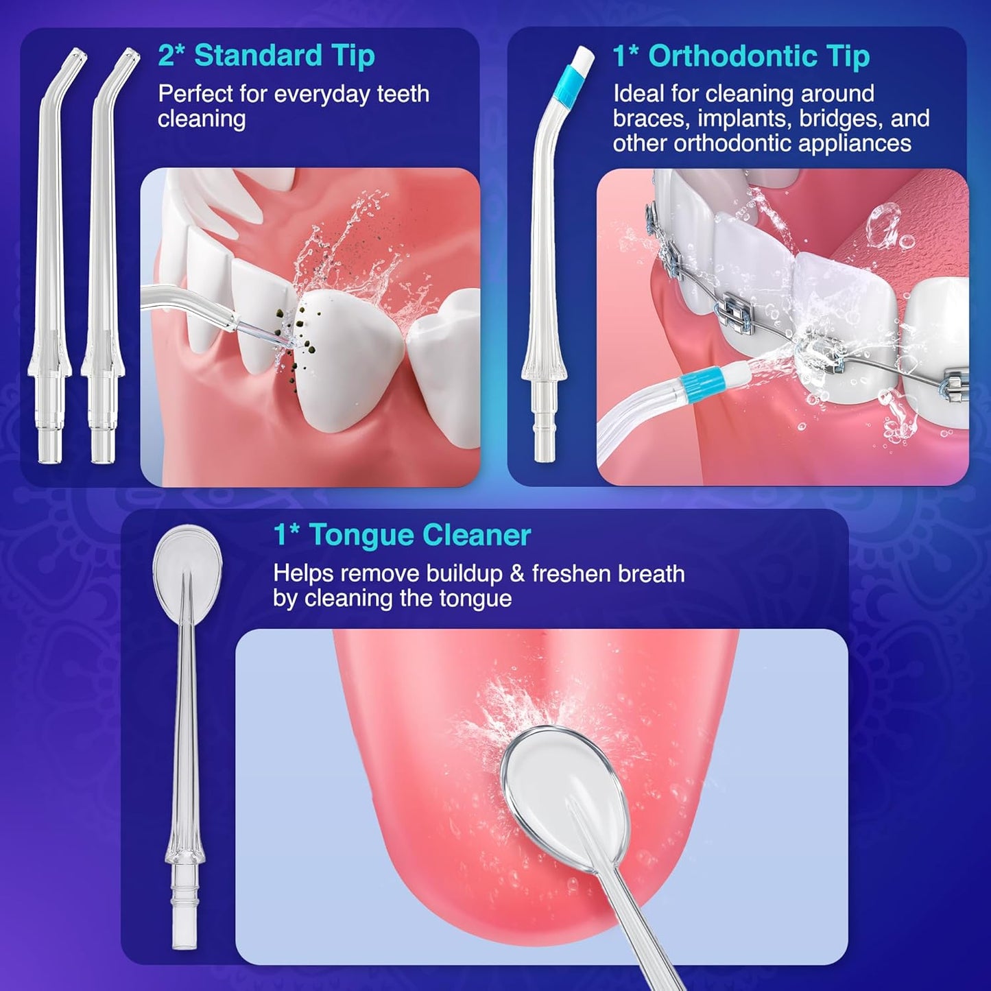 GuruNanda Advanced Dental Water Flosser 3.0 with UV Mode Water Flosser & 24 Aquapods with Mouthwash for Fresh Breath & Plaque Removal, Compact & TSA-Approved