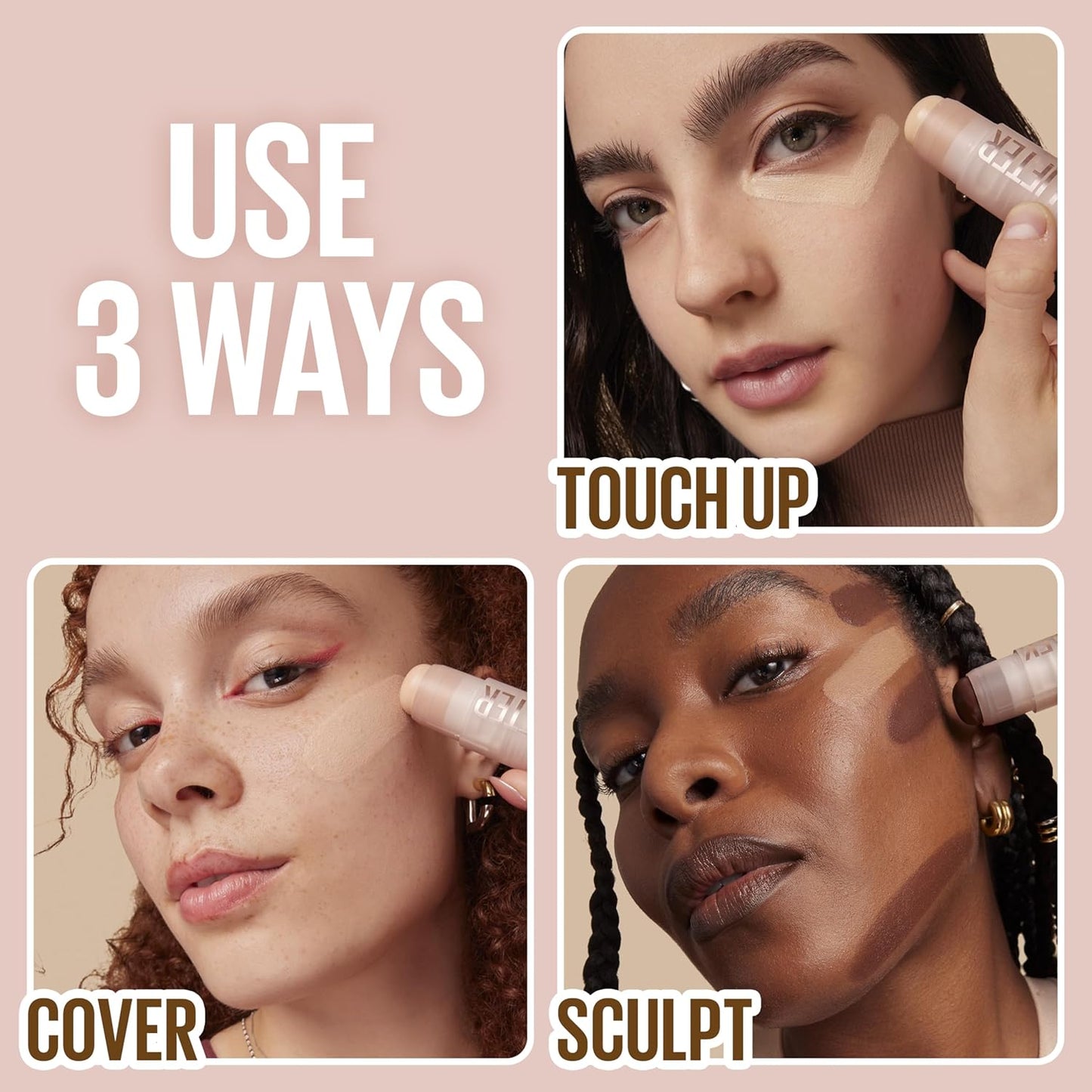 Maybelline Lifter Stix Multi-Use Face Stick - Contour, Bronzer, Concealer and Foundation Stick, All-In-One Creamy Face Makeup with Cranberry Seed Oil, 35, 1 Count