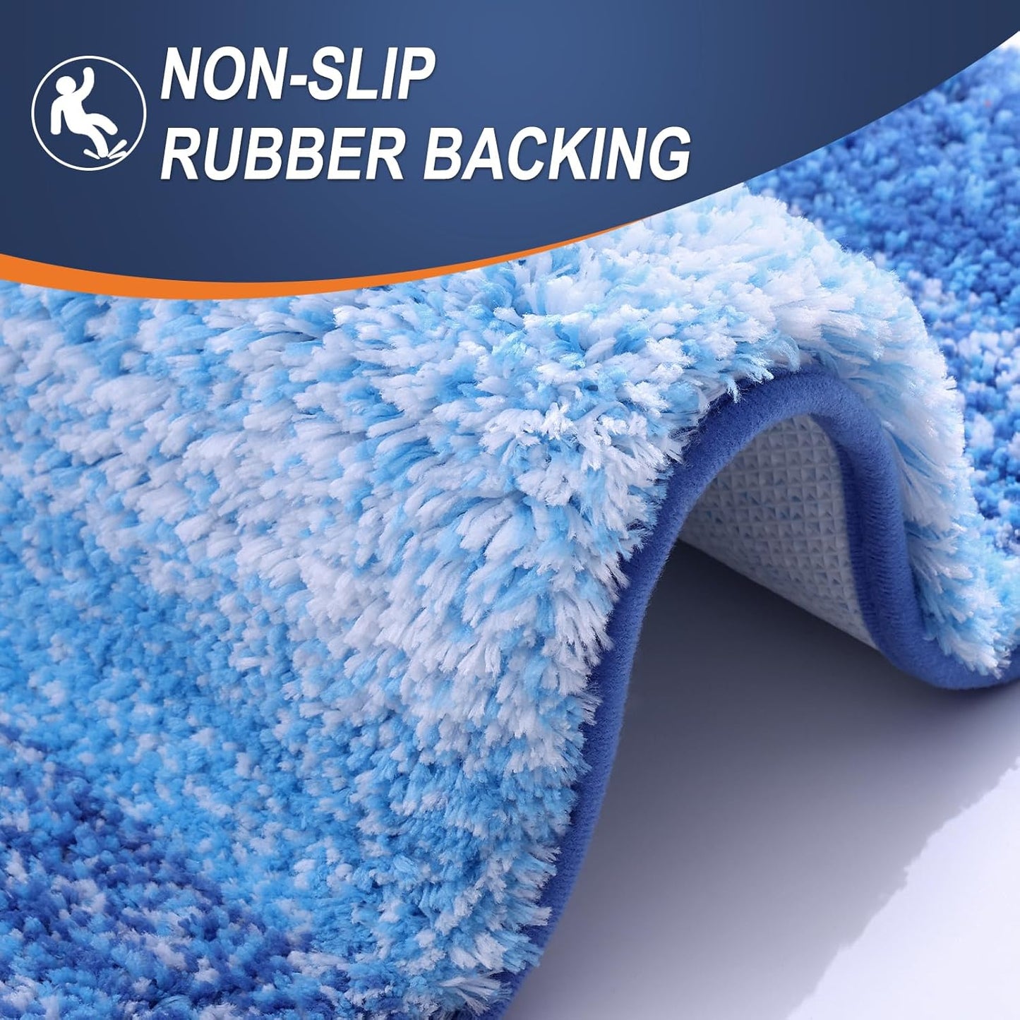 OLANLY Bathroom Rugs Mat 36x24, Extra Soft Absorbent Microfiber Bath Rugs, Rubber Backing, Quick Dry, Washable Bath Mats for Bathroom Floor, Tub and Shower, Home Decor Accessories, Light Royal Blue