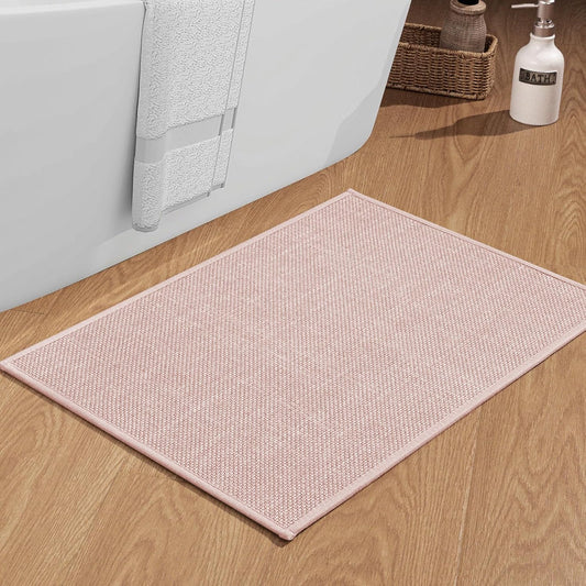 chakme Bathroom Rugs Mat 36x25, Ultra Thin Non Slip Bath Mat Large Quick Dry Absorbent Bath Mat for Bathroom Floor, (Pink, 36"x25")