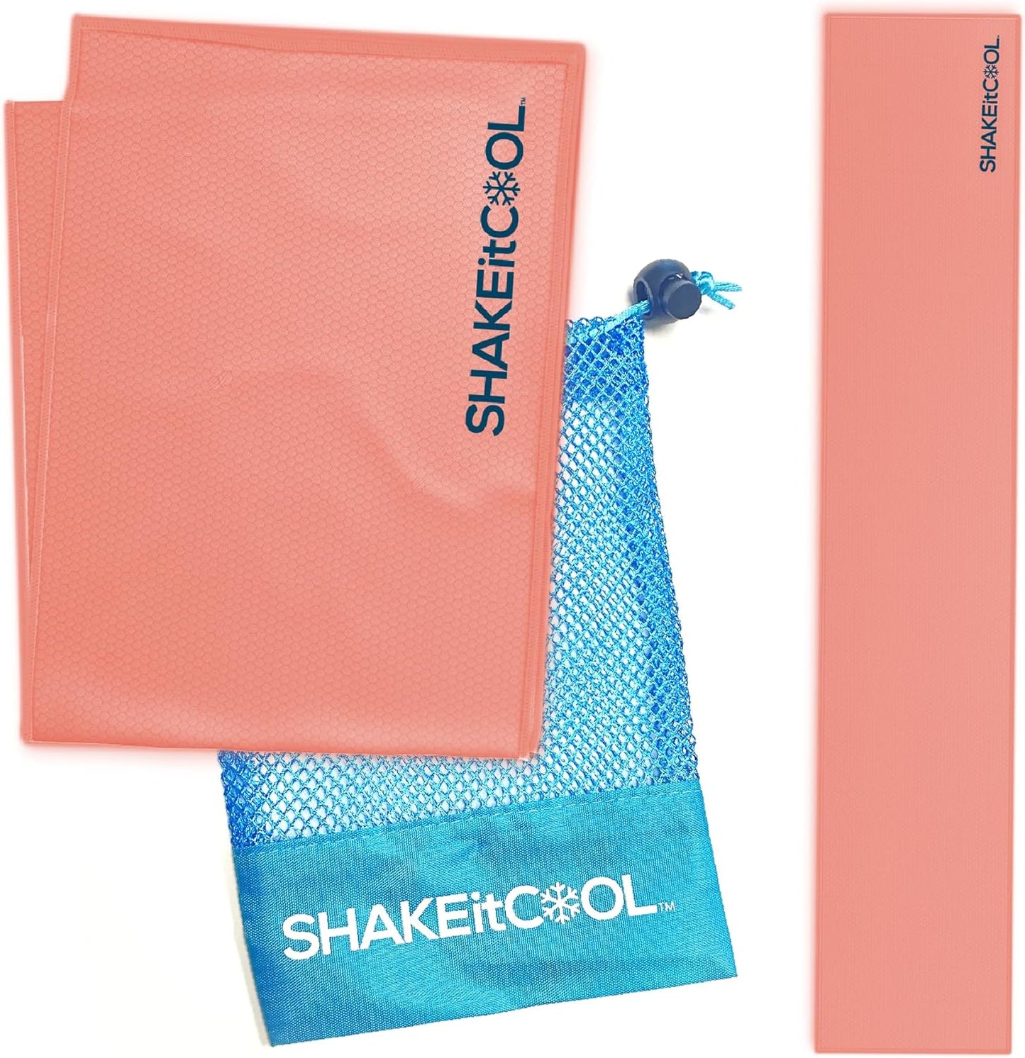 SHAKEitCOOL Original Cooling Towel – Be Cool in Style - Heat Relief, Soft, Lightweight, Sun Protection, Easy Clean - Perfect for Biking, Running, Yoga, Gym, Gardening - Orange