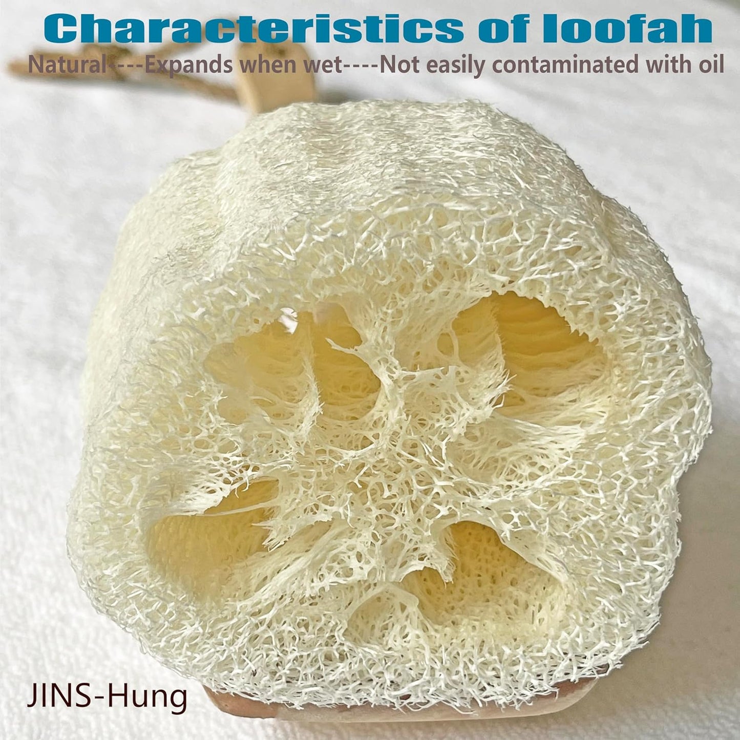 Natural Loofah Exfoliating Bath Brush - Body luffa loofa Sponge On a Stick - Sponge Scrubber with Long Wooden Handle Back Brush for Men & Women - Bath Spa Shower （1 Pack）