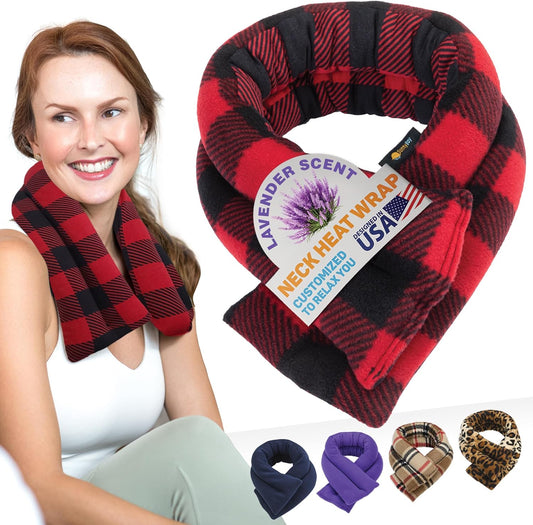 SunnyBay Microwave Heating Pad, Microwavable Heated Neck and Shoulder Wrap, Soothing Weighted Moist Heat or Ice Pack with Flaxseed and Lavender, FSA HSA Approved, 26x5 Inches, 2.5 lbs, Buffalo
