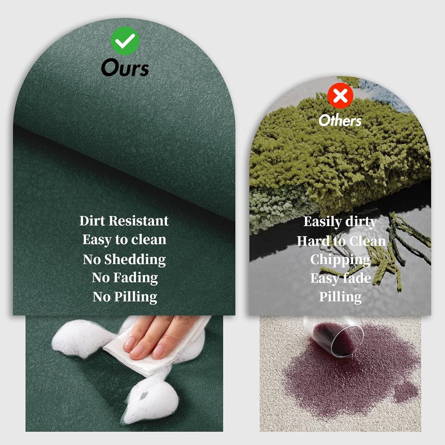 Bath Mat (15.7x23.6), Bathroom Non Slip Absorbent Quick Dry Rubber Backed, Dark Green