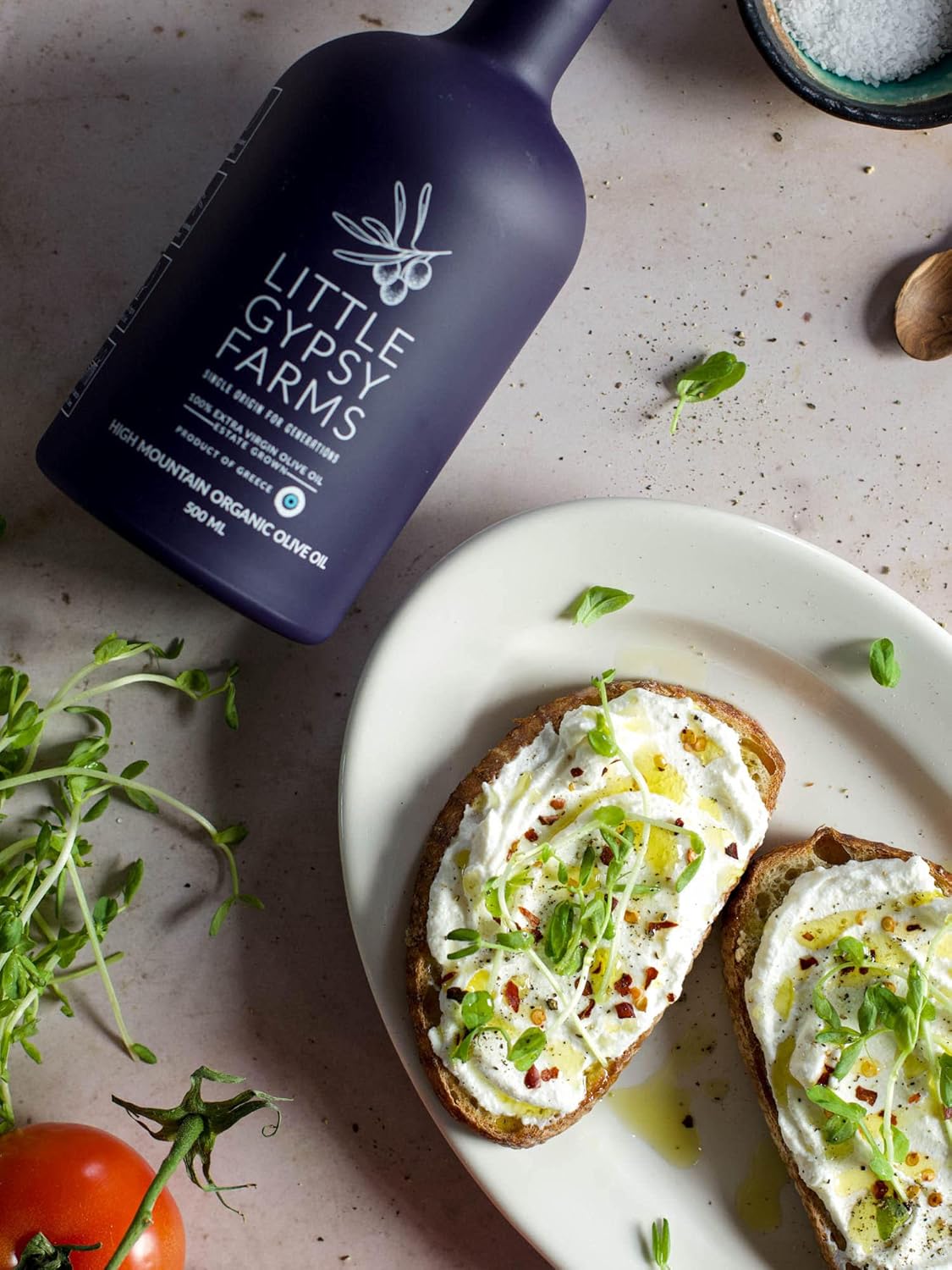 High Mountain Organic & Heirloom EVOO Combo from Little Gypsy Farms | Extra Virgin Olive Oil from a Single Estate in Greece | First Cold-Pressed | High Polyphenols & Amino Acids | Non-GMO | 350ml (2 Pack)