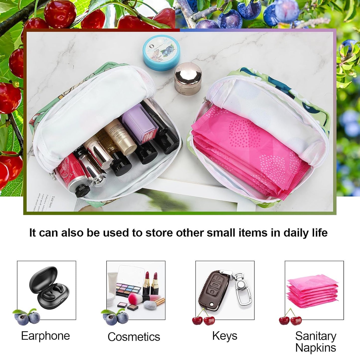 Canvas Sanitary Napkin Storage Pouch for Girls & Womens, Portable Period Pad Pouch for Purse, Small Make Up Bags