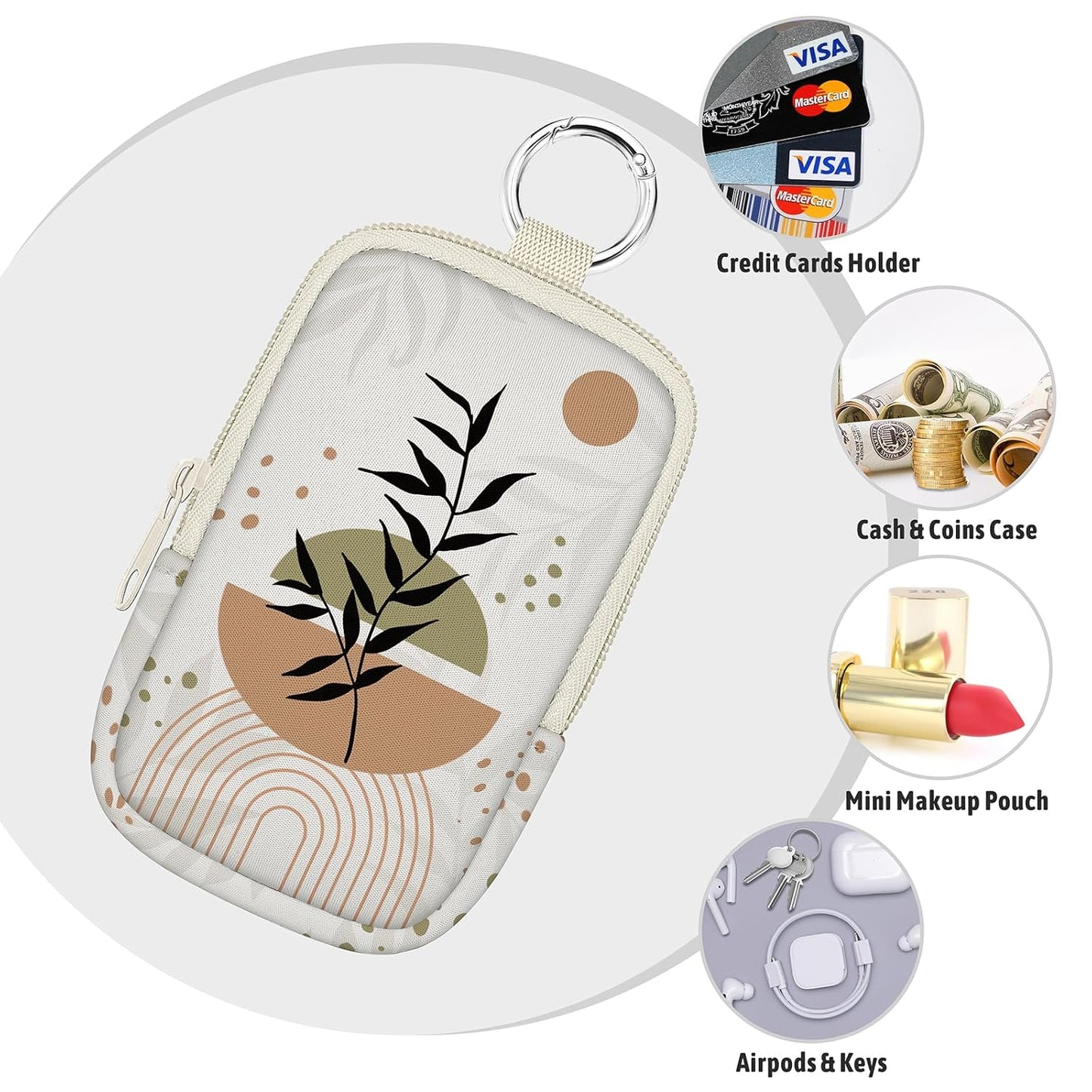 Cute Boho Hand Sanitizer Spray Case, Hand Sanitizer Holder Zippered Pouch, Fashion Accessory with Snap Hook for Glow Mist and Power Mist 1FL OZ