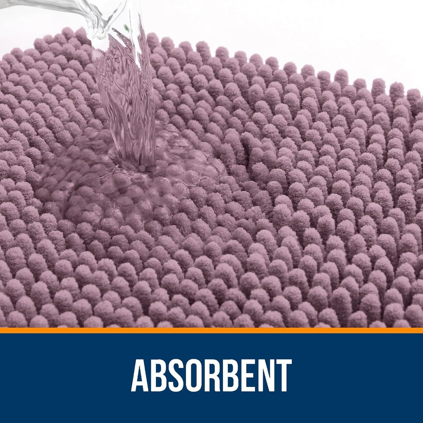 OLANLY Bathroom Rugs 30x20, Extra Soft Absorbent Chenille Bath Rugs, Rubber Backing Quick Dry, Machine Washable Bath Mats for Bathroom Floor, Tub and Shower, Home Decor Accessories, Deep Plum