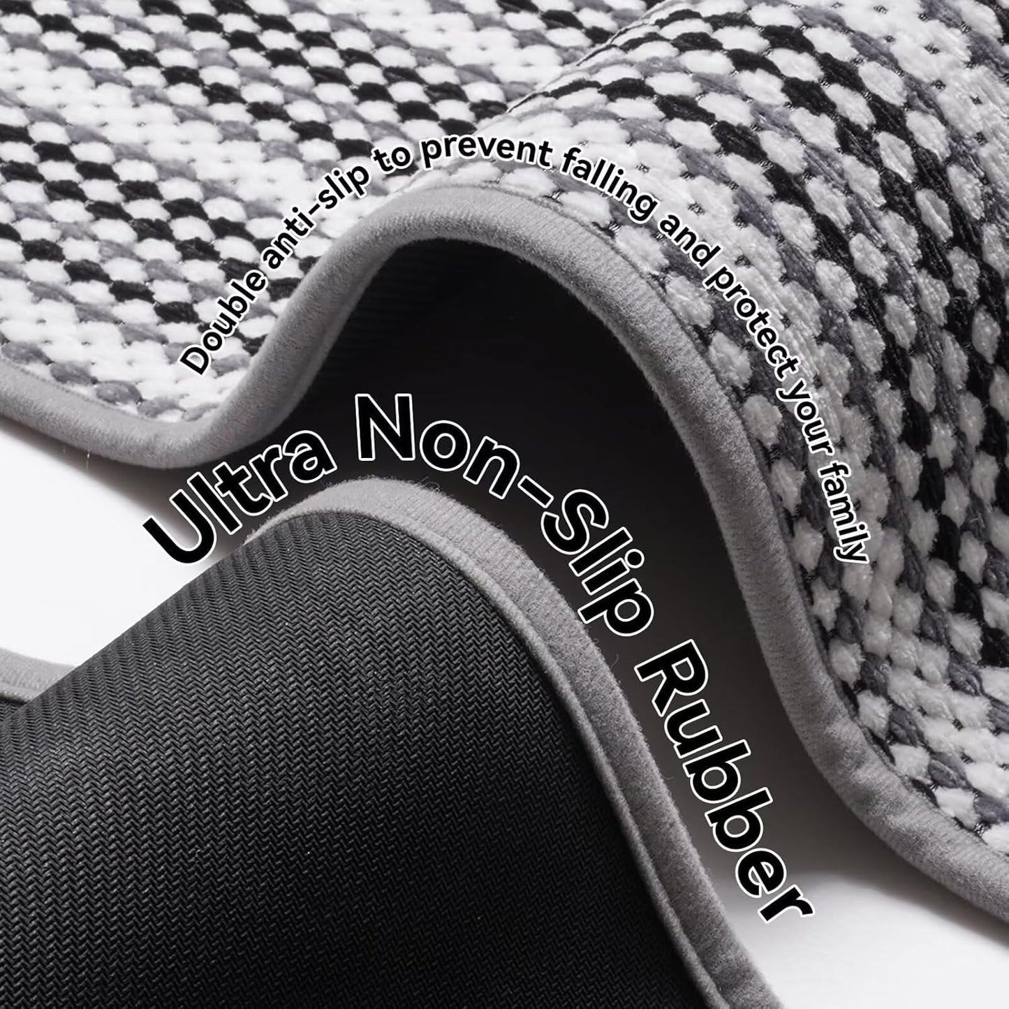 Super Absorbent Non Slip Bath Mats for Bathroom,FloorShower,Sink.Machine Washable Bathroom Rugs,Rubber Backed Bathroom Mats,Ultra Soft(Black 16x24)