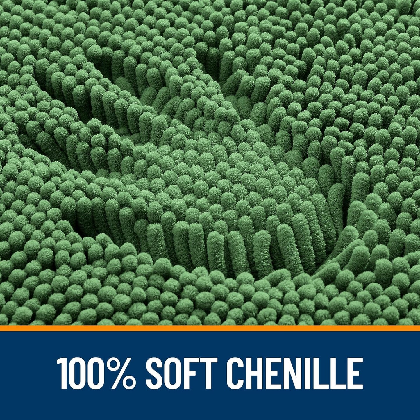 OLANLY Bathroom Rugs 70x24, Extra Soft Absorbent Chenille Bath Rugs, Rubber Backing Quick Dry, Machine Washable Bath Mats for Bathroom Floor, Tub and Shower, Home Decor Accessories, Olive Green