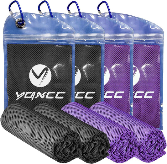 YQXCC Cooling Towels | 4 Pack 40"x12" | Cool for Neck | Microfiber Soft Breathable Chilly | for Sports, Yoga, Golf, Gym, Camping, Running, Workout & More Activities