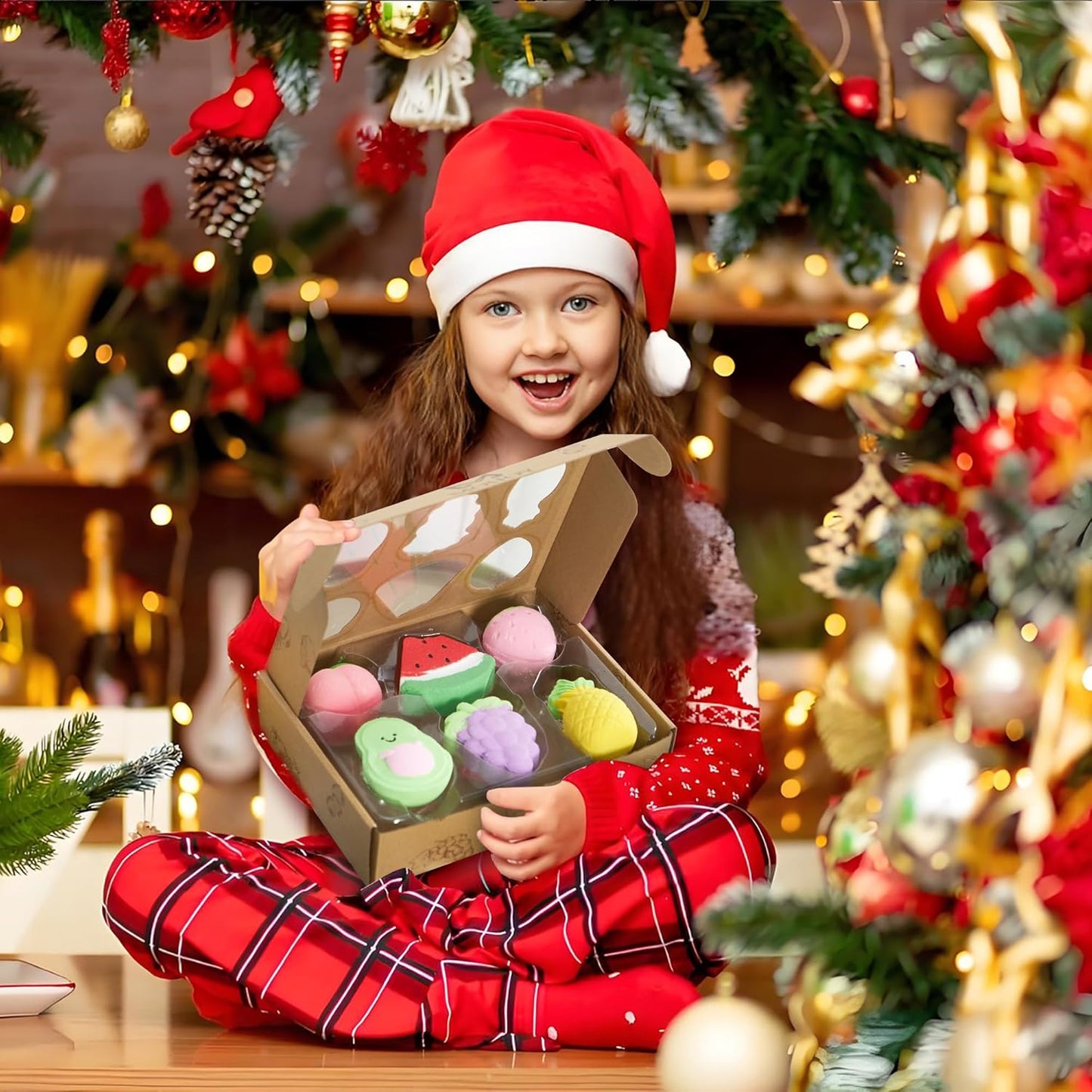 Bath Bombs for Teen Girls Boys– Fruit Shaped, Natural & Non-Toxic with Surprise Inside, Fun Gift Set for Kids Ages 3+