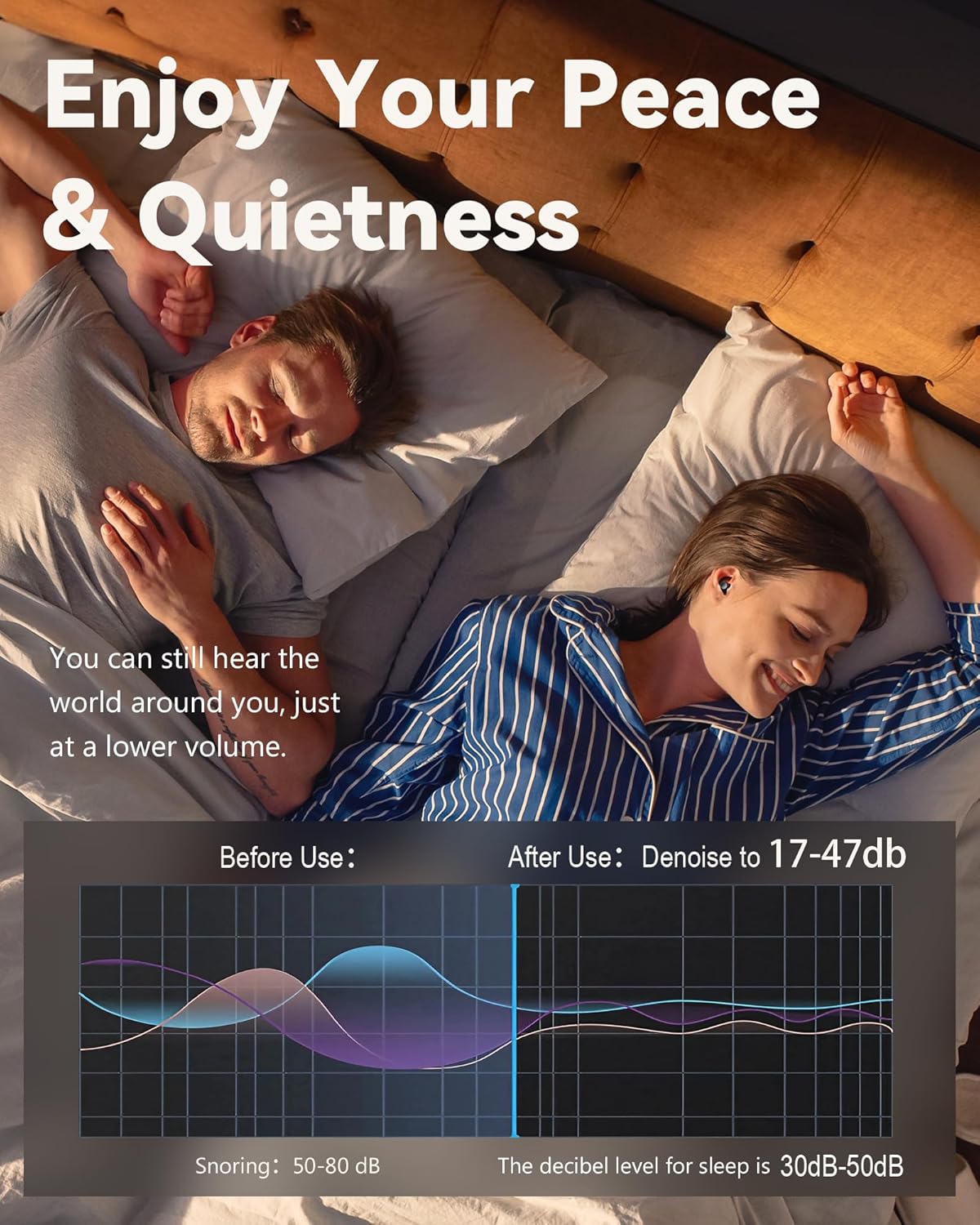 Ear Plugs for Sleeping - Noise Reduction Soft Silicone Earplugs, 2 Pairs Reusable Hearing Protection Earplugs for Noise Sensitivity, Sleep,Snore,Travel,Sound Reduction Noise Cancelling -(Black-Silver)