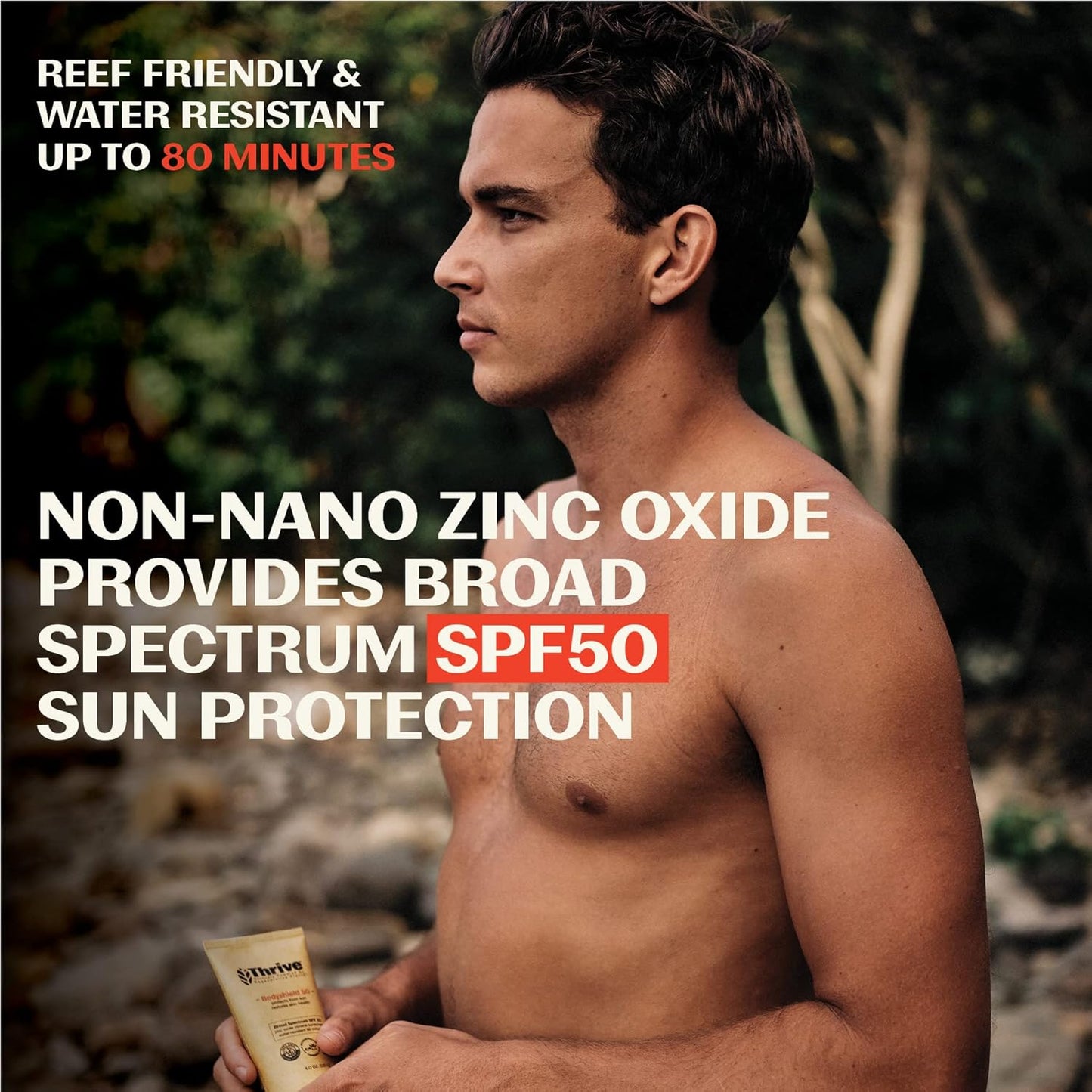 Thrive Natural Care Reef Safe Sunscreen SPF50 - Hawaii 104 Reef Act Compliant - Mineral Sunscreen Non-Nano Zinc Oxide - Vegan, (5.8 Oz (Pack of 2))