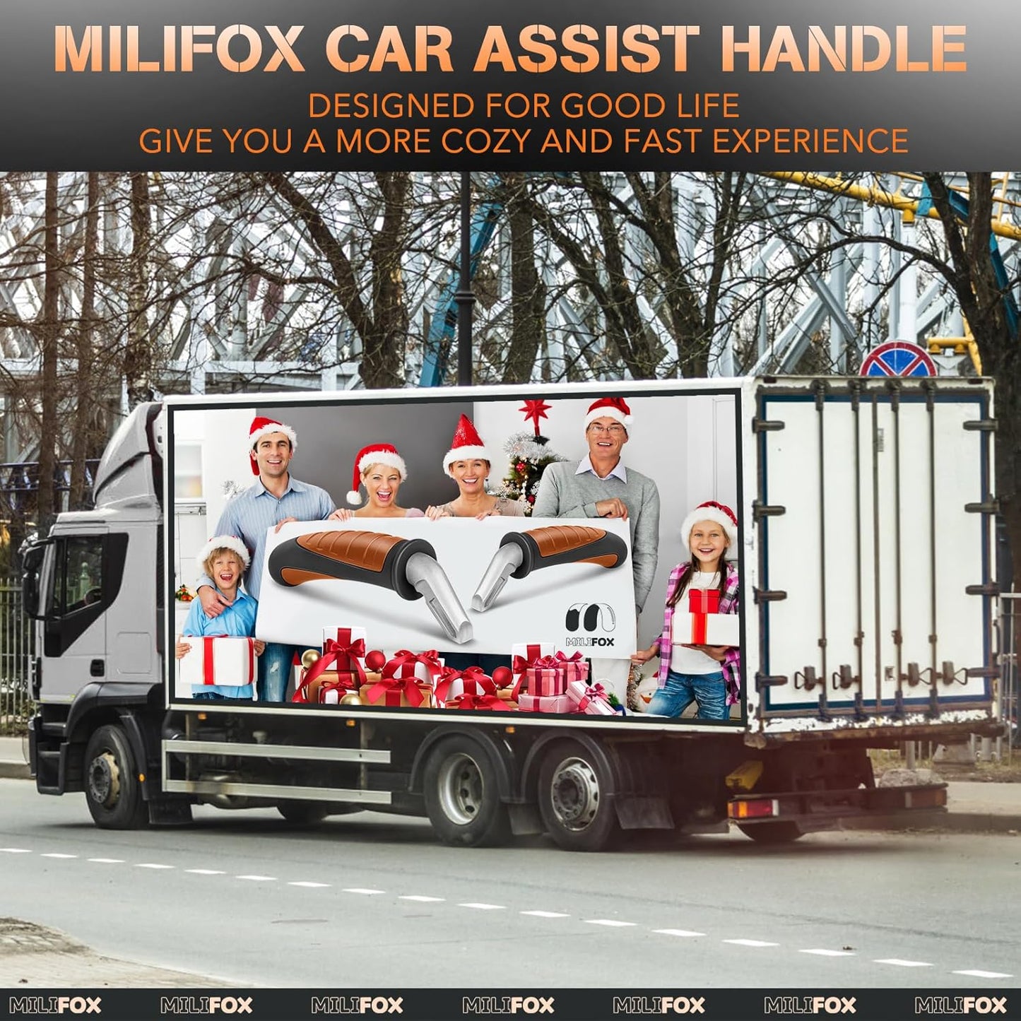 Car Door Handle for Elderly Car Handle Assist Support, Portable Auto Grab Handles for Handicap Seniors, Black and Orange