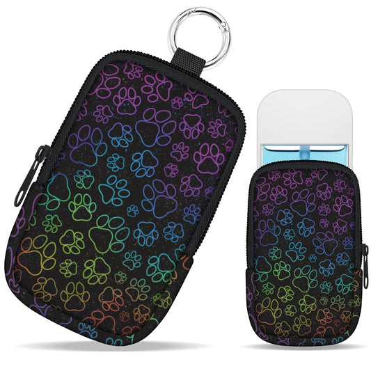 Dog Paws Hand Sanitizer Spray Case, Hand Sanitizer Holder Zippered Pouch, Cute Fashion Accessory with Snap Hook for Glow Mist and Power Mist 1FL OZ