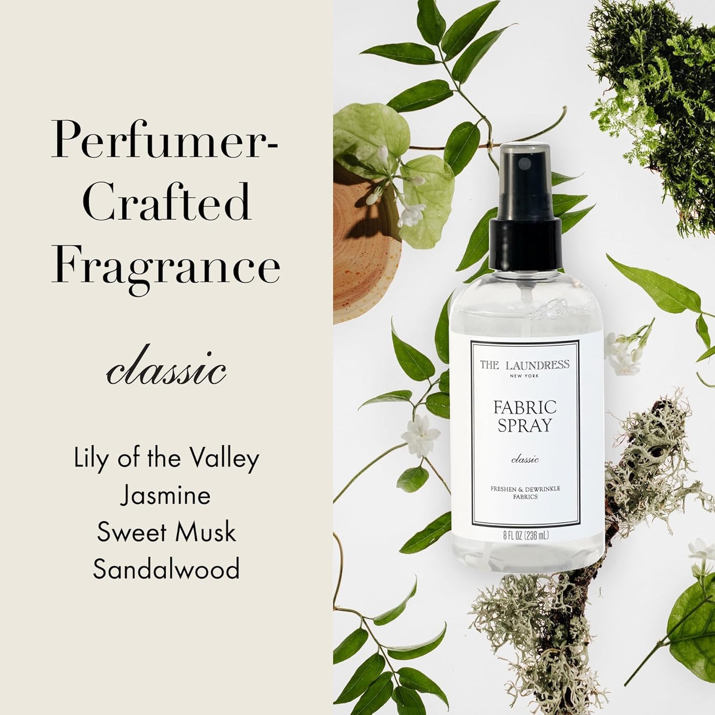 The Laundress Classic Fabric Spray, Wrinkle Release Spray, Upholstery and Linen Spray, Fabric Refresher, Clean Laundry Scent, 8 Fl Oz