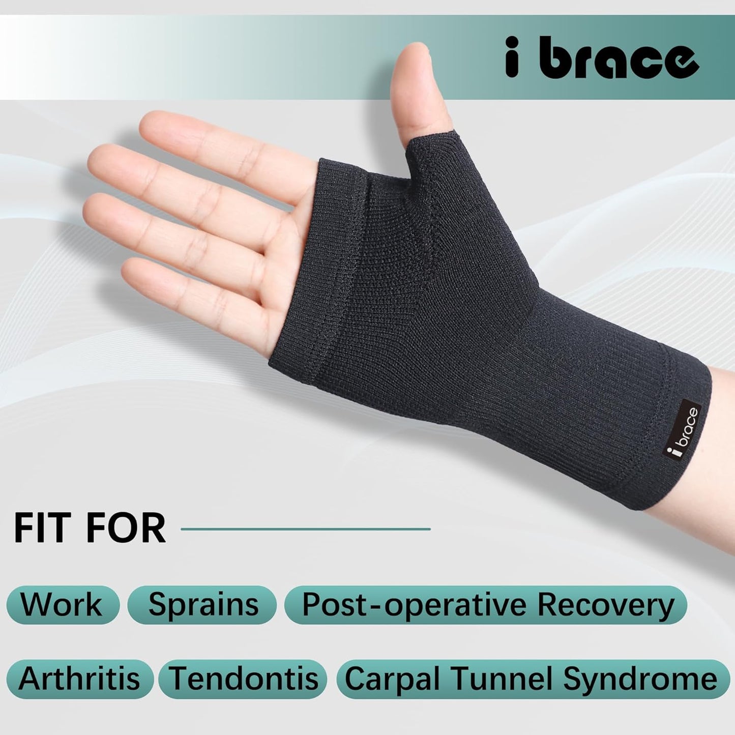 Partial Zone Compression Wrist Sleeve for Carpal Tunnel with Thumb Support, Reversible Splint for Typing, Gardening, Golf, Yoga, Tennis, Wrist Support Brace for Men & Women-PAIR