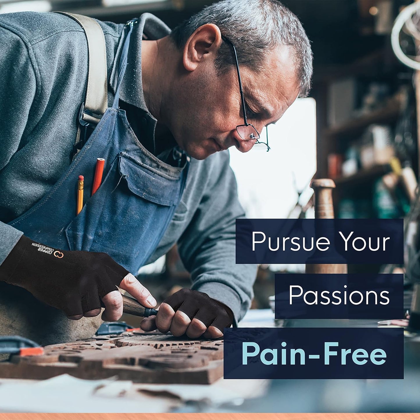 Copper Compression Arthritis Gloves | Fingerless Arthritis Carpal Tunnel Pain Relief Gloves For Men & Women | Hand Support Wrist Brace For Rheumatoid, Tendonitis, Swelling, Crocheting 2 Pairs Black XL