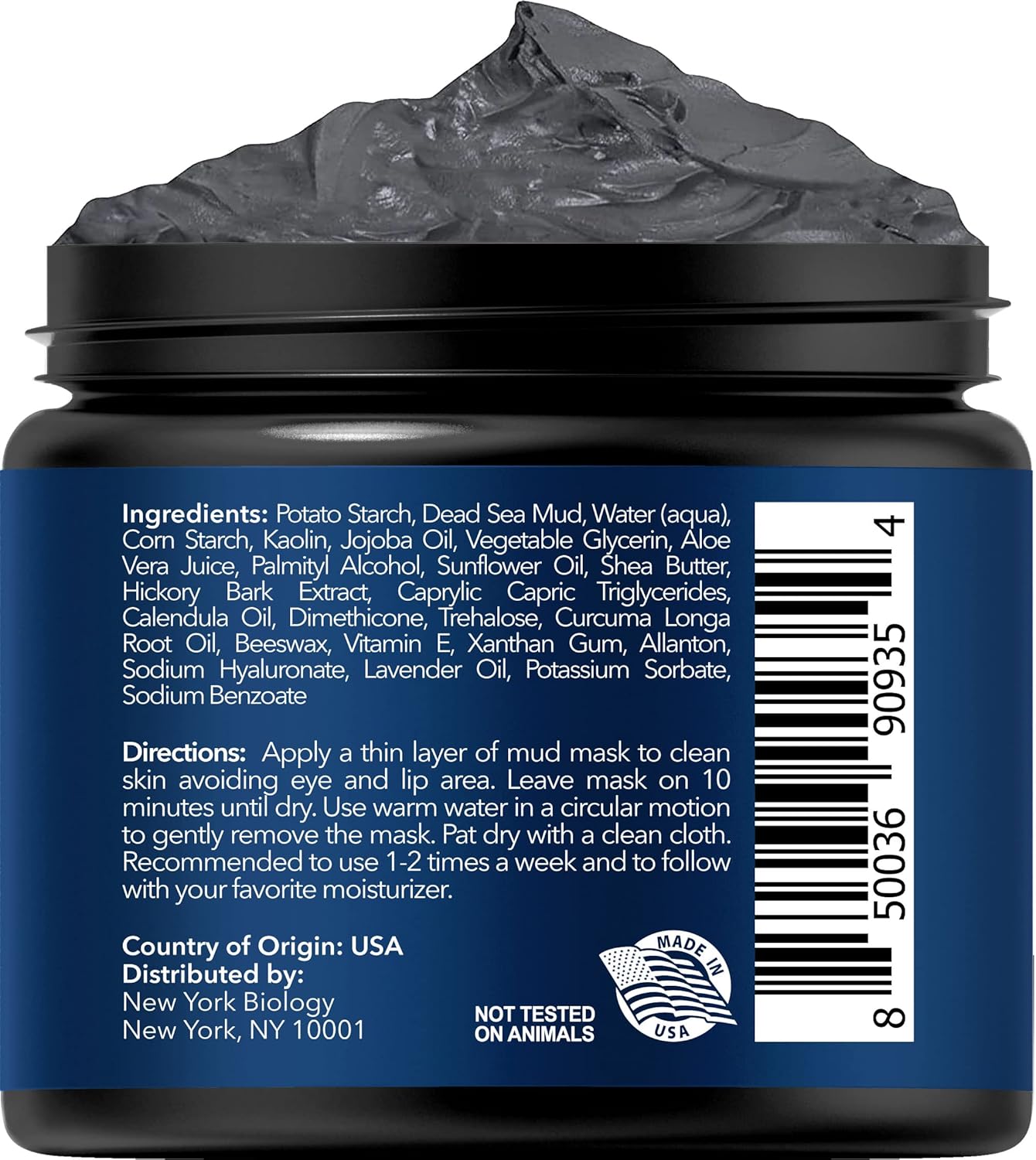 New York Biology Dead Sea Mud Mask for Face and Body | with Turmeric Oil | Spa Quality Pore Refiner for Oily Skin | Natural Skincare for Women & Men | Tighten Skin for A Healthier Complexion | 4 oz