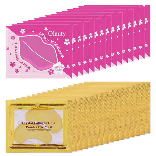 Eakroo 30 Pairs Lip Mask & Under Eye Mask, Crystal Collagen Eye Patches for Puffy Eyes, Effectively Nourishes the Lip & Eye Skin, Reducing Fine Lines & Dark Circle, Make Skin Smooth and Firm