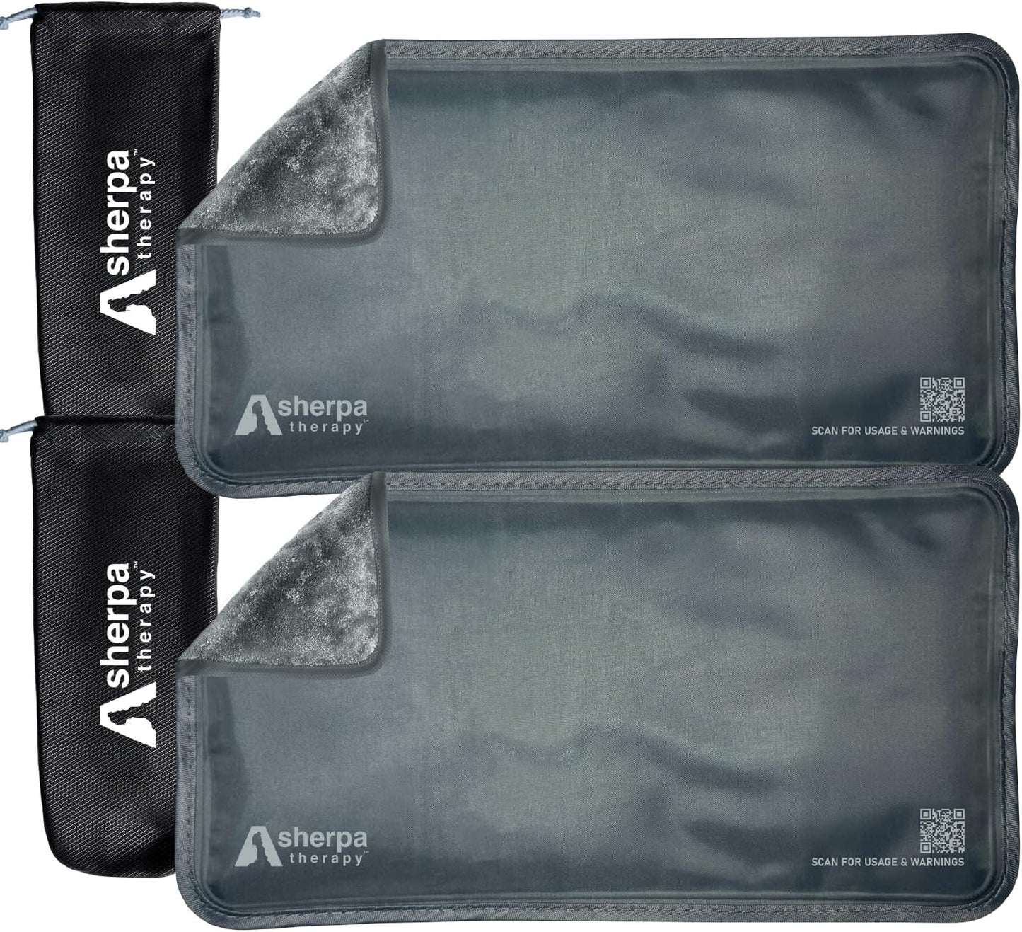 Small Flexible Gel Ice Packs for Injuries Reusable - Soft Hot and Cold Packs for Injuries for Ankle, Hand, Wrist, Head Pain Relief - 5" x 10" - 2PK - Grey